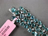 EXTRA LARGE 14.63CT DIAMOND & AAA BLUE TOURMALINE 18K WHITE GOLD TENNIS BRACELET