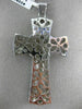 ESTATE MASSIVE 2.10CT DIAMOND 14K WHITE GOLD 3D HANDCRAFTED CROSS PENDANT #22919