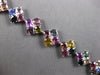 EXTRA LARGE 35.39CT DIAMOND & AAA MULTI COLOR SAPPHIRE 18KT WHITE GOLD BRACELET