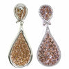 EXTRA LARGE 11.95CT WHITE & PINK DIAMOND 18KT WHITE ROSE GOLD TEAR DROP EARRINGS