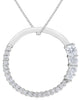 .29CT DIAMOND 14KT WHITE GOLD ROUND CIRCLE OF LIFE JOURNEY FUN FLOATING PENDANT