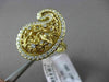 ANTIQUE LARGE .59CT DIAMOND 18KT YELLOW GOLD FLORAL FILIGREE FUN COCKTAIL RING