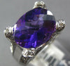 LARGE 5.59CT DIAMOND & AAA AMETHYST 14KT WHITE GOLD OVAL & ROUND STATEMENT RING