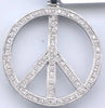 .72CT DIAMOND 14KT WHITE GOLD 3D FILIGREE CIRCULAR PEACE SIGN FLOATING PENDANT