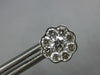 ESTATE LARGE 1.42CT DIAMOND 18KT WHITE GOLD CLUSTER BEZEL FLOWER STUD EARRINGS