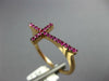ESTATE .21CT AAA PINK SAPPHIRE 18KT ROSE GOLD 3D CLASSIC CROSS RING