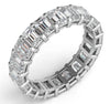LARGE 3.41CT DIAMOND 18KT WHITE GOLD 3D BAGUETTE EMERALD CUT ANNIVERSARY RING