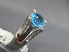 ESTATE 10.20CT DIAMOND & AAA BLUE TOPAZ 14KT WHITE GOLD 3D OVAL & ROUND FUN RING