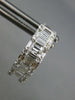 WIDE 1.3CT DIAMOND 18K WHITE GOLD ROUND & BAGUETTE HOOP HUGGIE HANGING EARRINGS