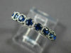 ESTATE .60CT AAA SAPPHIRE 14KT WHITE GOLD 3D 9 STONE WEDDING ANNIVERSARY RING