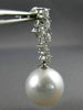 LARGE 1.05CT DIAMOND & AAA SOUTH SEA PEARLS 18KT WHITE GOLD 3D HANGING EARRINGS