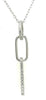 ESTATE .76CT DIAMOND 18KT WHITE GOLD 3D RECTANGULAR BAR LINK FLOATING PENDANT