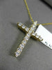 ESTATE LARGE .70CT DIAMOND 14KT YELLOW GOLD 3D CLASSIC CROSS FLOATING PENDANT