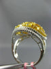 ESTATE 18KT WHITE AND YELLOW GOLD ANNIVERSARY RING. 3D DOUBLE HALO DESIGN