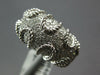 ESTATE WIDE .72CT DIAMOND 14KT WHITE GOLD 3D MULTI ROW BEADED FUNKY COOL RING