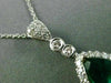 ANTIQUE 1.31CT DIAMOND & COLOMBIAN EMERALD 14KT WHITE GOLD PEAR PENDANT #21007