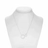ESTATE .32CT DIAMOND 14KT WHITE GOLD 3D CLASSIC DOUBLE CIRCLE PAVE FUN NECKLACE