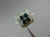 WIDE .88CT WHITE & BLUE DIAMOND 18KT WHITE GOLD 3D SQUARE CLUSTER PROMISE RING