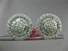 ESTATE LARGE 3.15CT ROUND & BAGUETTE DIAMOND 18KT WHITE GOLD 3D FLOWER EARRINGS