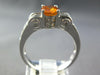 ESTATE 1.76CT DIAMOND & AAA ORANGE SAPPHIRE 14KT WHITE GOLD OVAL ENGAGEMENT RING
