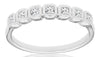ESTATE .25CT DIAMOND 14KT WHITE GOLD 3D 7 STONE PRINCESS BEZEL ANNIVERSARY RING