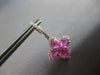 ESTATE LARGE 4.16CT DIAMOND & AAA PINK SAPPHIRE 14KT ROSE GOLD 3D OVAL & ROUND EARRINGS