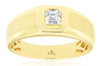 .43CT DIAMOND 14KT YELLOW GOLD 3D ASSCHER CUT SOLITAIRE MATTE & SHINY MENS RING