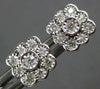 ESTATE .25CT DIAMOND 14KT WHITE GOLD 3D BEZEL FLOWER SQUARE STUD EARRINGS