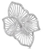 ESTATE LARGE .34CT DIAMOND 14KT WHITE GOLD 3D DOUBLE INFINITY FLOWER LOVE RING