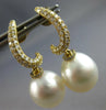 ESTATE LARGE .48CT DIAMOND & AAA SOUTH SEA PEARL 18KT YELLOW GOLD FUN HANGING EARRINGS