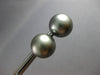 ESTATE LARGE AAA TAHITIAN PEARL 14KT WHITE GOLD 3D 13MM CLASSIC STUD EARRINGS