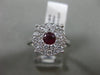 ESTATE LARGE 1.0CT DIAMOND & AAA RUBY 14K WHITE GOLD 3D FILIGREE ENGAGEMENT RING