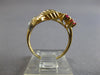 ESTATE .33CT DIAMOND & AAA RUBY 14K YELLOW GOLD 3D HAND HOLDING FLOWER LOVE RING
