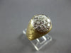 LARGE .92CT DIAMOND 14KT 2 TONE GOLD MATTE & SHINY HANDCRAFTED MENS RING #28025
