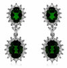 5.80CT DIAMOND & AAA RUSSALITE 14KT WHITE GOLD 3D OVAL FLOWER HANGING EARRINGS