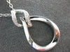 ESTATE LARGE .07CT DIAMOND 18KT WHITE GOLD 3D TEAR DROP LOVE KNOT FUN PENDANT