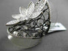 ANTIQUE MASSIVE 1.69CT DIAMOND 18KT BLACK & WHITE GOLD 3D FLORAL ETOILE RING