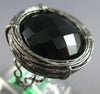 ESTATE EXTRA LARGE AAA BLACK ONYX 18KT BLACK GOLD 3D ROUND FILIGREE FUN RING
