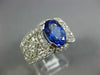 LARGE 2.95CT DIAMOND & AAA TANZANITE 14KT WHITE GOLD OVAL ENGAGEMENT RING #1506