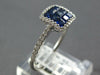 ESTATE .74CT DIAMOND & AAA SAPPHIRE 18KT WHITE GOLD PRINCESS & ROUND SQUARE RING