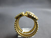 LARGE 1.44CT DIAMOND 14KT YELLOW GOLD 3D CLUSTER SQUARE FLEXIBLE SNAKE FUN RING