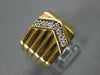 ESTATE WIDE .34CT DIAMOND 14KT YELLOW GOLD 3D V SHAPE MULTI ROW SQUARE MENS RING
