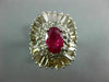 4.58CT WHITE & FANCY YELLOW DIAMOND & AAA RUBY 18KT WHITE GOLD BALLERINA RING