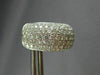 ESTATE LARGE & WIDE 2.59CT DIAMOND 18KT WHITE GOLD 3D MULTI ROW HUGGIE EARRINGS