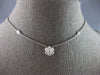 ESTATE .90CT DIAMOND 14KT WHITE GOLD 3D FLOWER BY THE YARD LOVE NECKLACE #27599