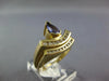 WIDE .78CT DIAMOND & AAA TANZANITE 14K YELLOW GOLD PEAR SHAPE & ROUND CROWN RING