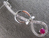 LARGE .70CT DIAMOND & AAA RUBY 14KT WHITE GOLD 3D INFINITY MUSICAL NOTE PENDANT