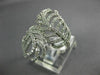 ESTATE LARGE .90CT ROUND DIAMOND 14KT WHITE GOLD MULTI LEAF CRISS CROSS FUN RING