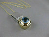 ESTATE 5CTW DIAMOND BLUE TOPAZ 14K WHITE YELLOW GOLD HANGING SLIDE PENDANT 21382