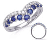 ESTATE 1.0CT DIAMOND & AAA SAPPHIRE 14KT WHITE GOLD 3D BUTTERFLY SHAPE LOVE RING
